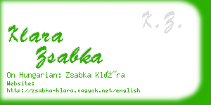 klara zsabka business card